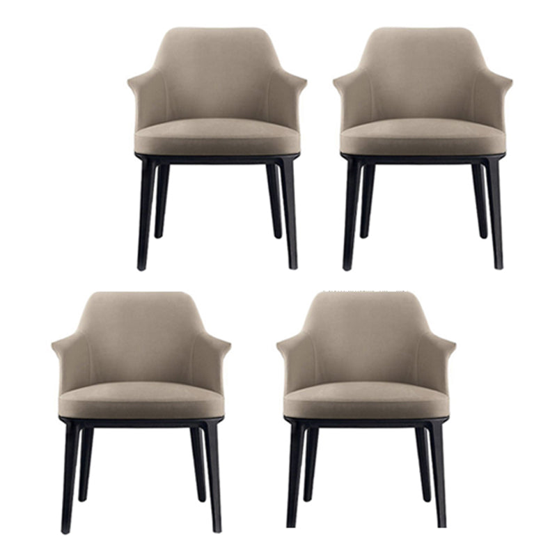 Upholstered Dining Accent Chair Faux Leather and Solid Wood Dining Room Chair With Arms 4 Piece Set Clearhalo 'Dining Chairs' 'Dining Tables & Seating' 'dining_chair' 'furn' 'furn_dining_chair' 'Furniture' 'Kitchen & Dining Furniture' 5971297