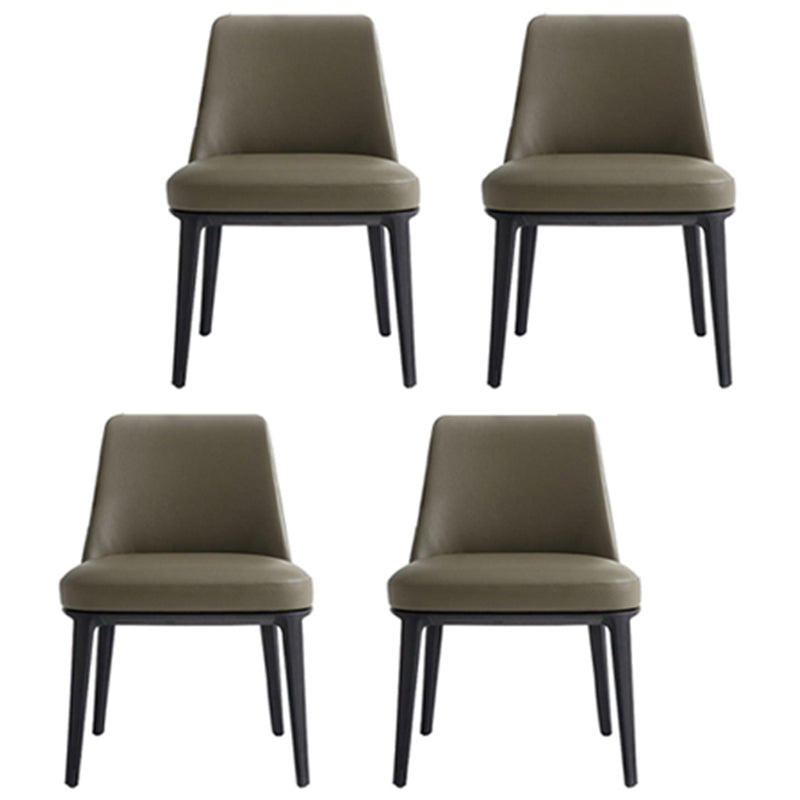 Upholstered Dining Accent Chair Faux Leather and Solid Wood Dining Room Chair Armless 4 Piece Set Clearhalo 'Dining Chairs' 'Dining Tables & Seating' 'dining_chair' 'furn' 'furn_dining_chair' 'Furniture' 'Kitchen & Dining Furniture' 5971298