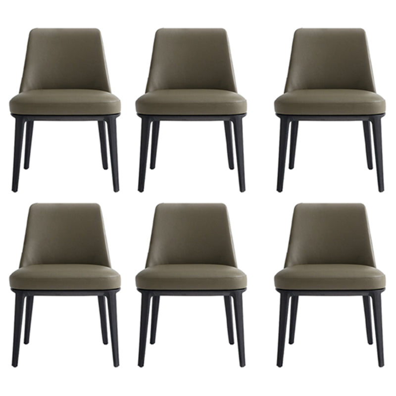 Upholstered Dining Accent Chair Faux Leather and Solid Wood Dining Room Chair Armless 6 Piece Set Clearhalo 'Dining Chairs' 'Dining Tables & Seating' 'dining_chair' 'furn' 'furn_dining_chair' 'Furniture' 'Kitchen & Dining Furniture' 5971301