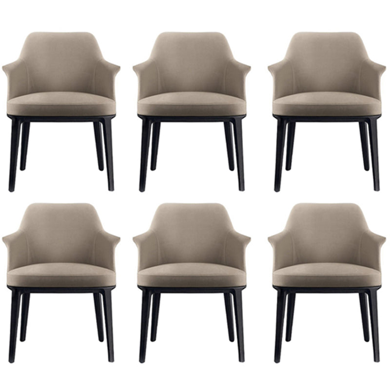 Upholstered Dining Accent Chair Faux Leather and Solid Wood Dining Room Chair With Arms 6 Piece Set Clearhalo 'Dining Chairs' 'Dining Tables & Seating' 'dining_chair' 'furn' 'furn_dining_chair' 'Furniture' 'Kitchen & Dining Furniture' 5971303