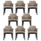 Upholstered Dining Accent Chair Faux Leather and Solid Wood Dining Room Chair With Arms 8 Piece Set Clearhalo 'Dining Chairs' 'Dining Tables & Seating' 'dining_chair' 'furn' 'furn_dining_chair' 'Furniture' 'Kitchen & Dining Furniture' 5971305