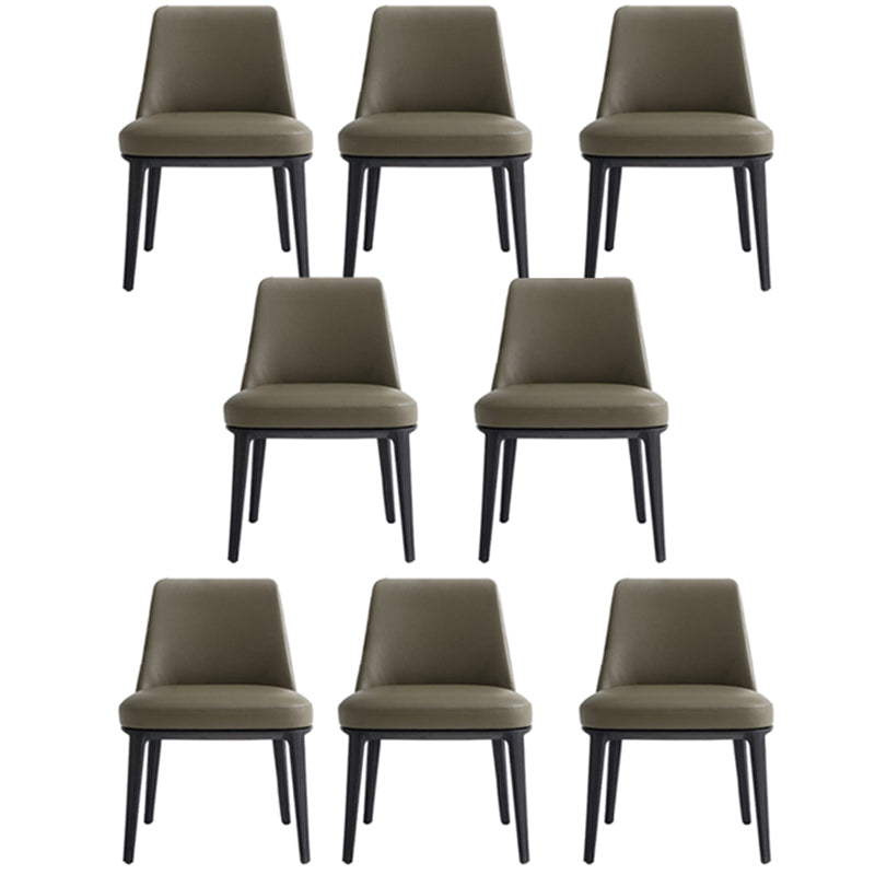 Upholstered Dining Accent Chair Faux Leather and Solid Wood Dining Room Chair Armless 8 Piece Set Clearhalo 'Dining Chairs' 'Dining Tables & Seating' 'dining_chair' 'furn' 'furn_dining_chair' 'Furniture' 'Kitchen & Dining Furniture' 5971306