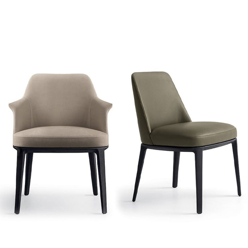 Upholstered Dining Accent Chair Faux Leather and Solid Wood Dining Room Chair Clearhalo 'Dining Chairs' 'Dining Tables & Seating' 'dining_chair' 'furn' 'furn_dining_chair' 'Furniture' 'Kitchen & Dining Furniture' 5971307