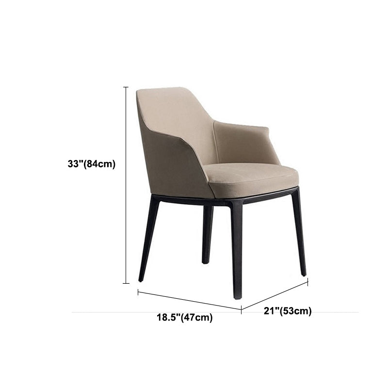 Upholstered Dining Accent Chair Faux Leather and Solid Wood Dining Room Chair Clearhalo 'Dining Chairs' 'Dining Tables & Seating' 'dining_chair' 'furn' 'furn_dining_chair' 'Furniture' 'Kitchen & Dining Furniture' 5971308
