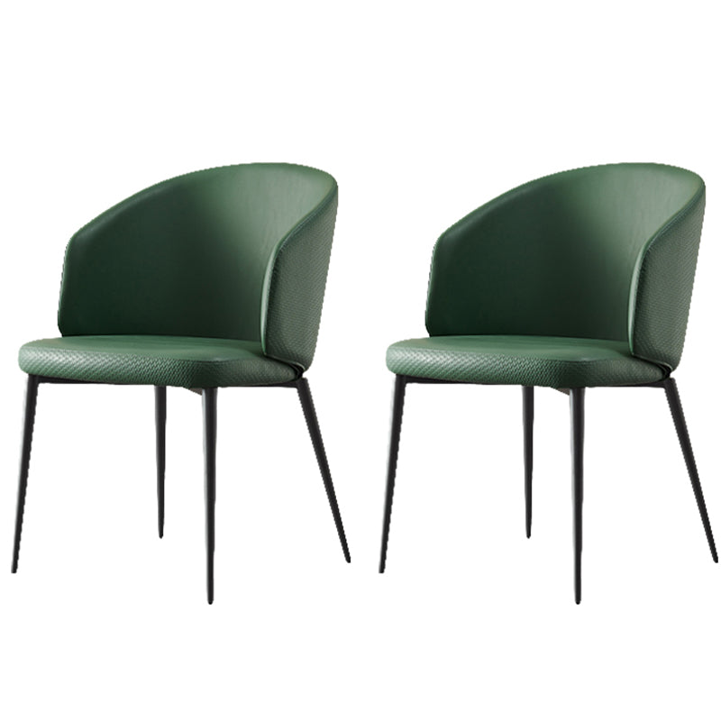 Modern Dining Chair with Metal Legs Upholstered Side Chair for Home Green 2 Piece Set Clearhalo 'Dining Chairs' 'Dining Tables & Seating' 'dining_chair' 'furn' 'furn_dining_chair' 'Furniture' 'Kitchen & Dining Furniture' 5971312