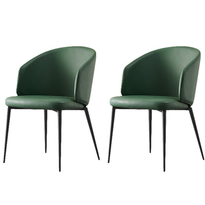 Modern Dining Chair with Metal Legs Upholstered Side Chair for Home Green 2 Piece Set Clearhalo 'Dining Chairs' 'Dining Tables & Seating' 'dining_chair' 'furn' 'furn_dining_chair' 'Furniture' 'Kitchen & Dining Furniture' 5971312