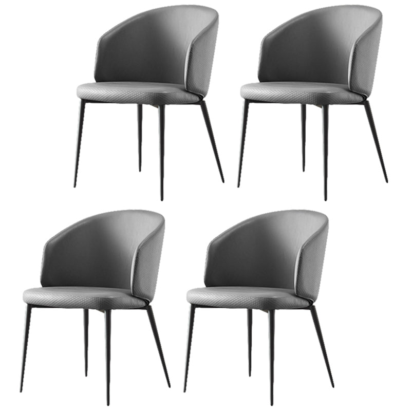 Modern Dining Chair with Metal Legs Upholstered Side Chair for Home Grey 4 Piece Set Clearhalo 'Dining Chairs' 'Dining Tables & Seating' 'dining_chair' 'furn' 'furn_dining_chair' 'Furniture' 'Kitchen & Dining Furniture' 5971316