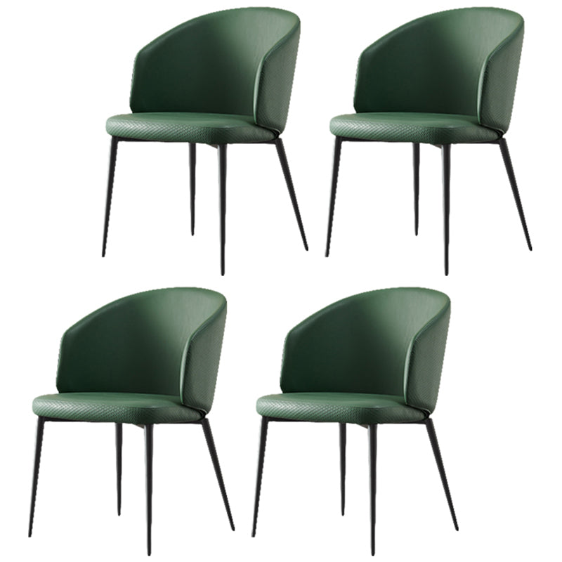 Modern Dining Chair with Metal Legs Upholstered Side Chair for Home Green 4 Piece Set Clearhalo 'Dining Chairs' 'Dining Tables & Seating' 'dining_chair' 'furn' 'furn_dining_chair' 'Furniture' 'Kitchen & Dining Furniture' 5971318