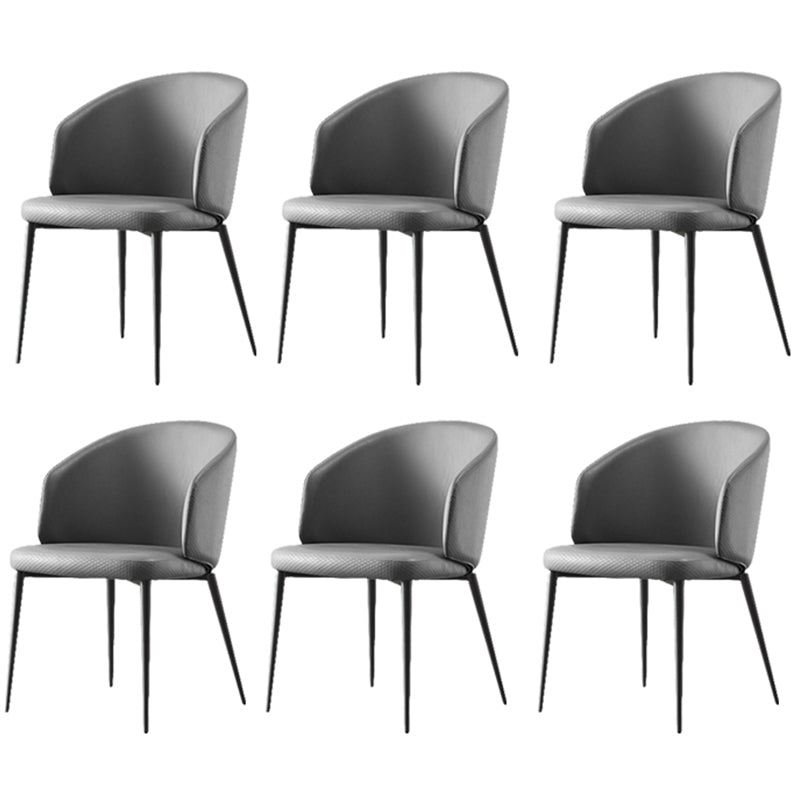 Modern Dining Chair with Metal Legs Upholstered Side Chair for Home Grey 6 Piece Set Clearhalo 'Dining Chairs' 'Dining Tables & Seating' 'dining_chair' 'furn' 'furn_dining_chair' 'Furniture' 'Kitchen & Dining Furniture' 5971321