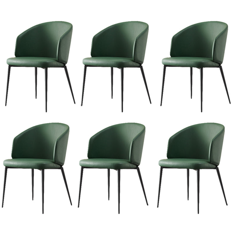 Modern Dining Chair with Metal Legs Upholstered Side Chair for Home Green 6 Piece Set Clearhalo 'Dining Chairs' 'Dining Tables & Seating' 'dining_chair' 'furn' 'furn_dining_chair' 'Furniture' 'Kitchen & Dining Furniture' 5971322