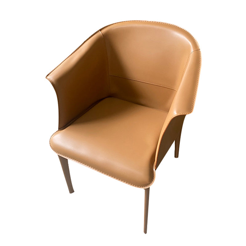 Contemporary Upholstered Arm Chair Solid Back Dining Chair for Dining Room Coffee 1 Piece Clearhalo 'Dining Chairs' 'Dining Tables & Seating' 'dining_chair' 'furn' 'furn_dining_chair' 'Furniture' 'Kitchen & Dining Furniture' 5971350