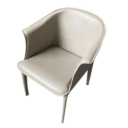 Contemporary Upholstered Arm Chair Solid Back Dining Chair for Dining Room Gray-White 1 Piece Clearhalo 'Dining Chairs' 'Dining Tables & Seating' 'dining_chair' 'furn' 'furn_dining_chair' 'Furniture' 'Kitchen & Dining Furniture' 5971352