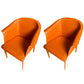 Contemporary Upholstered Arm Chair Solid Back Dining Chair for Dining Room Orange 2 Piece Set Clearhalo 'Dining Chairs' 'Dining Tables & Seating' 'dining_chair' 'furn' 'furn_dining_chair' 'Furniture' 'Kitchen & Dining Furniture' 5971361