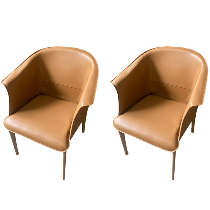 Contemporary Upholstered Arm Chair Solid Back Dining Chair for Dining Room Coffee 2 Piece Set Clearhalo 'Dining Chairs' 'Dining Tables & Seating' 'dining_chair' 'furn' 'furn_dining_chair' 'Furniture' 'Kitchen & Dining Furniture' 5971362