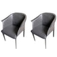 Contemporary Upholstered Arm Chair Solid Back Dining Chair for Dining Room Dark Gray 2 Piece Set Clearhalo 'Dining Chairs' 'Dining Tables & Seating' 'dining_chair' 'furn' 'furn_dining_chair' 'Furniture' 'Kitchen & Dining Furniture' 5971369