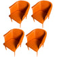 Contemporary Upholstered Arm Chair Solid Back Dining Chair for Dining Room Orange 4 Piece Set Clearhalo 'Dining Chairs' 'Dining Tables & Seating' 'dining_chair' 'furn' 'furn_dining_chair' 'Furniture' 'Kitchen & Dining Furniture' 5971370