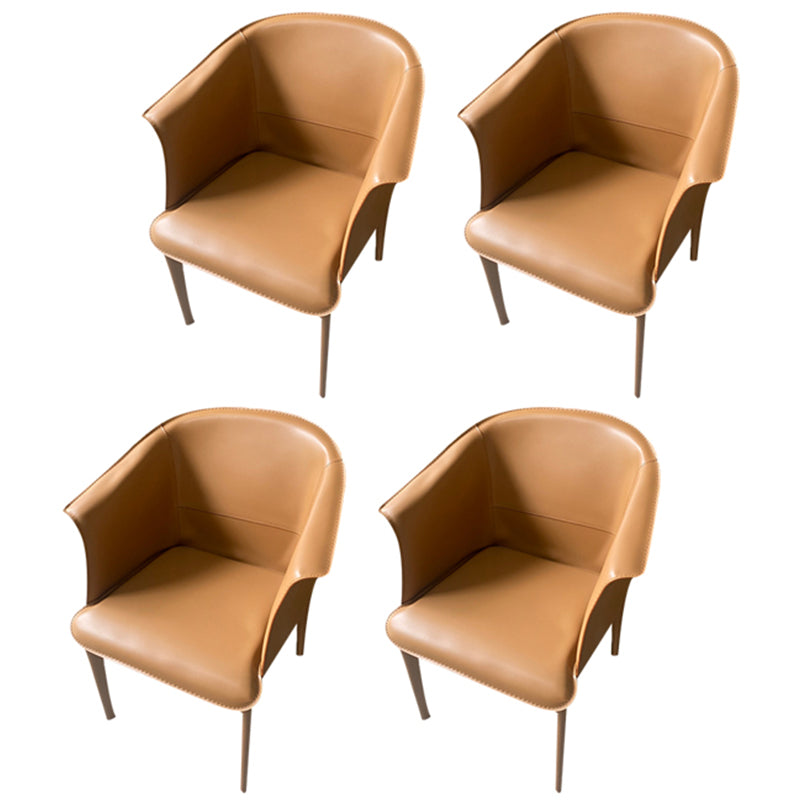 Contemporary Upholstered Arm Chair Solid Back Dining Chair for Dining Room Coffee 4 Piece Set Clearhalo 'Dining Chairs' 'Dining Tables & Seating' 'dining_chair' 'furn' 'furn_dining_chair' 'Furniture' 'Kitchen & Dining Furniture' 5971371