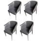 Contemporary Upholstered Arm Chair Solid Back Dining Chair for Dining Room Dark Gray 4 Piece Set Clearhalo 'Dining Chairs' 'Dining Tables & Seating' 'dining_chair' 'furn' 'furn_dining_chair' 'Furniture' 'Kitchen & Dining Furniture' 5971375