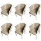 Contemporary Upholstered Arm Chair Solid Back Dining Chair for Dining Room Khaki 6 Piece Set Clearhalo 'Dining Chairs' 'Dining Tables & Seating' 'dining_chair' 'furn' 'furn_dining_chair' 'Furniture' 'Kitchen & Dining Furniture' 5971380