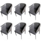 Contemporary Upholstered Arm Chair Solid Back Dining Chair for Dining Room Dark Gray 6 Piece Set Clearhalo 'Dining Chairs' 'Dining Tables & Seating' 'dining_chair' 'furn' 'furn_dining_chair' 'Furniture' 'Kitchen & Dining Furniture' 5971381