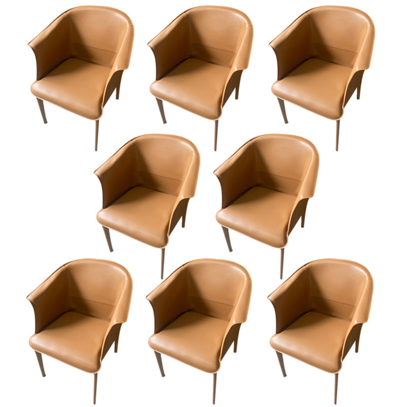 Contemporary Upholstered Arm Chair Solid Back Dining Chair for Dining Room Coffee 8 Piece Set Clearhalo 'Dining Chairs' 'Dining Tables & Seating' 'dining_chair' 'furn' 'furn_dining_chair' 'Furniture' 'Kitchen & Dining Furniture' 5971383