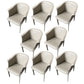 Contemporary Upholstered Arm Chair Solid Back Dining Chair for Dining Room Gray-White 8 Piece Set Clearhalo 'Dining Chairs' 'Dining Tables & Seating' 'dining_chair' 'furn' 'furn_dining_chair' 'Furniture' 'Kitchen & Dining Furniture' 5971384