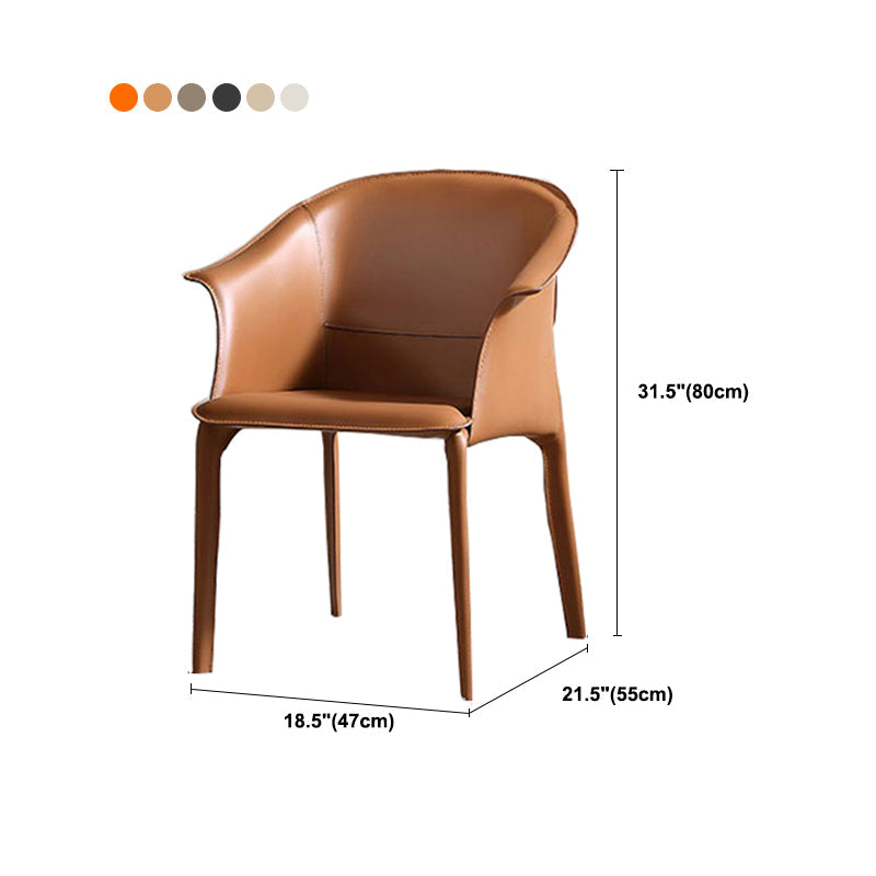 Contemporary Upholstered Arm Chair Solid Back Dining Chair for Dining Room Clearhalo 'Dining Chairs' 'Dining Tables & Seating' 'dining_chair' 'furn' 'furn_dining_chair' 'Furniture' 'Kitchen & Dining Furniture' 5971388
