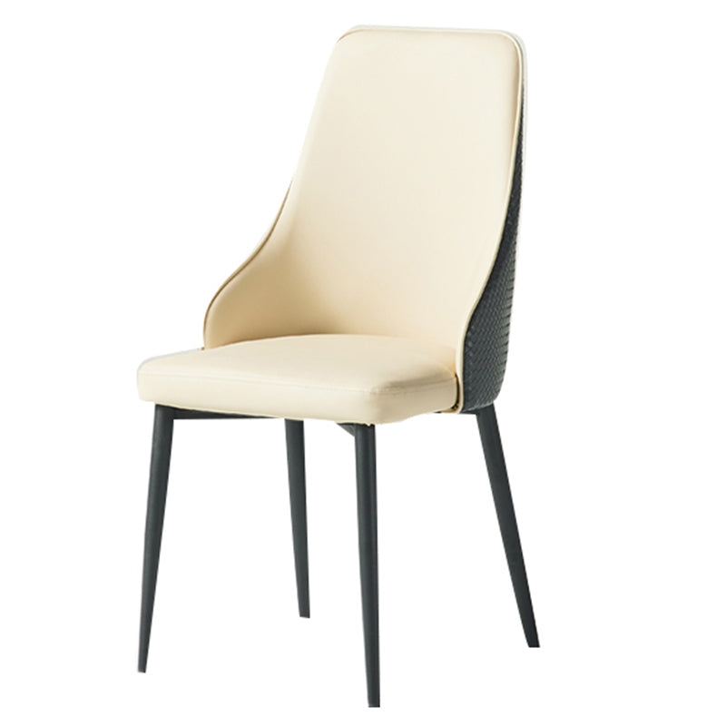 Parsons Dining Accent Chair Industrial Upholstered Dining Side Chair Gray-White 1 Piece Clearhalo 'Dining Chairs' 'Dining Tables & Seating' 'dining_chair' 'furn' 'furn_dining_chair' 'Furniture' 'Kitchen & Dining Furniture' 5971391