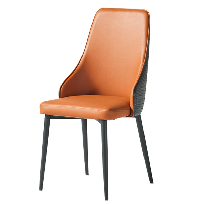 Parsons Dining Accent Chair Industrial Upholstered Dining Side Chair Gray-Orange 1 Piece Clearhalo 'Dining Chairs' 'Dining Tables & Seating' 'dining_chair' 'furn' 'furn_dining_chair' 'Furniture' 'Kitchen & Dining Furniture' 5971394