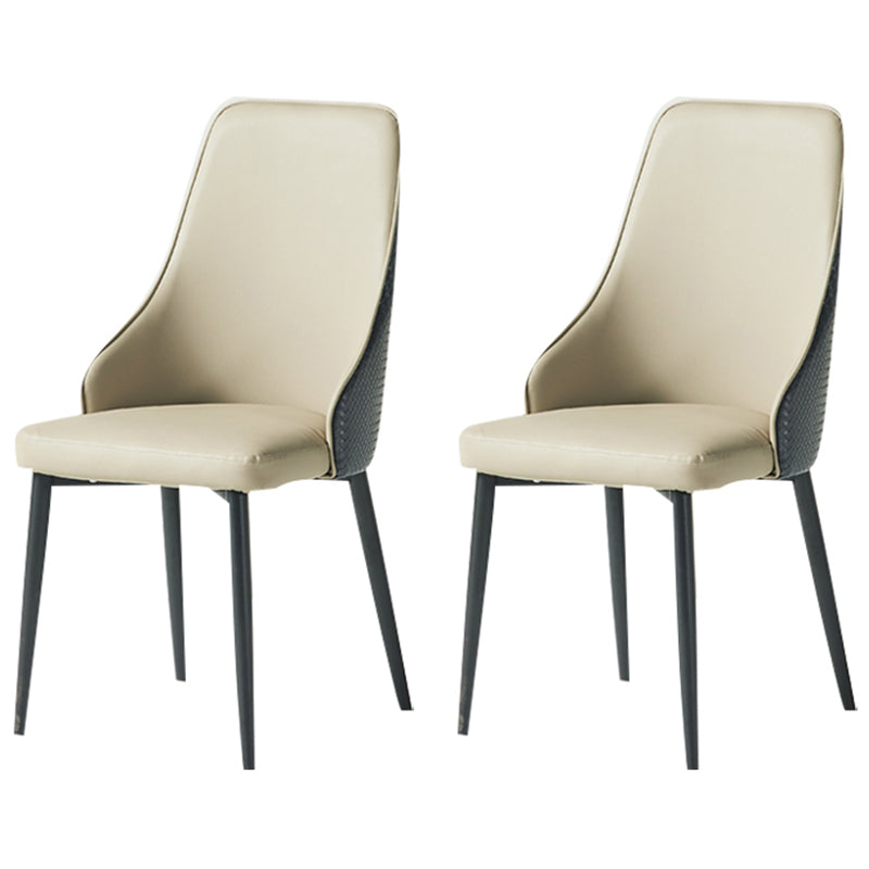 Parsons Dining Accent Chair Industrial Upholstered Dining Side Chair Dark Grey Light Grey 2 Piece Set Clearhalo 'Dining Chairs' 'Dining Tables & Seating' 'dining_chair' 'furn' 'furn_dining_chair' 'Furniture' 'Kitchen & Dining Furniture' 5971398