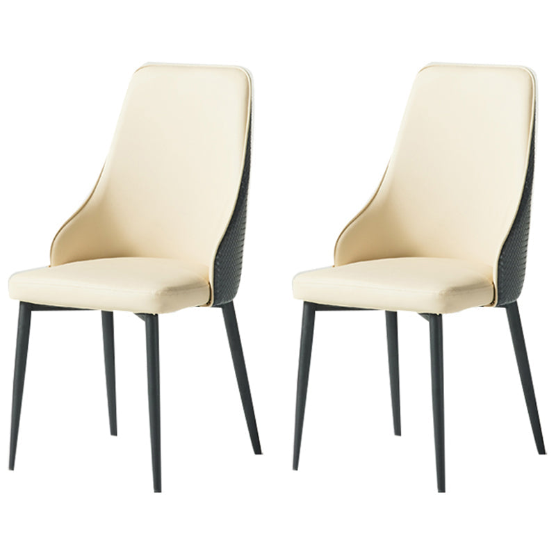 Parsons Dining Accent Chair Industrial Upholstered Dining Side Chair Gray-White 2 Piece Set Clearhalo 'Dining Chairs' 'Dining Tables & Seating' 'dining_chair' 'furn' 'furn_dining_chair' 'Furniture' 'Kitchen & Dining Furniture' 5971401