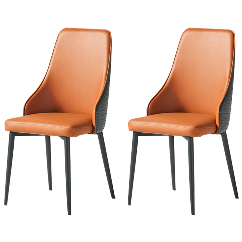 Parsons Dining Accent Chair Industrial Upholstered Dining Side Chair Gray-Orange 2 Piece Set Clearhalo 'Dining Chairs' 'Dining Tables & Seating' 'dining_chair' 'furn' 'furn_dining_chair' 'Furniture' 'Kitchen & Dining Furniture' 5971403