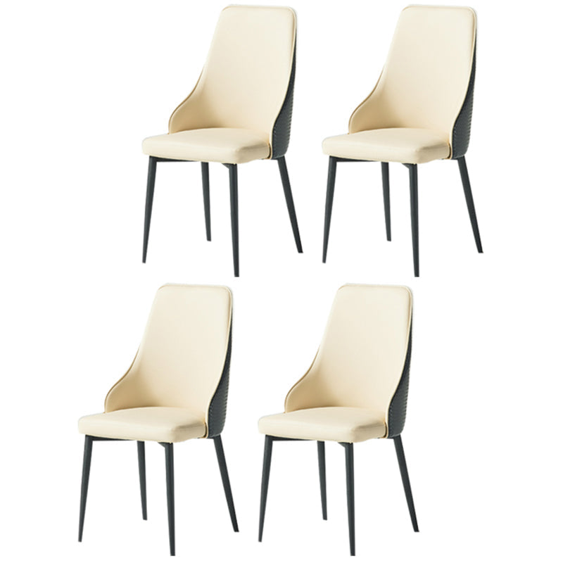 Parsons Dining Accent Chair Industrial Upholstered Dining Side Chair Gray-White 4 Piece Set Clearhalo 'Dining Chairs' 'Dining Tables & Seating' 'dining_chair' 'furn' 'furn_dining_chair' 'Furniture' 'Kitchen & Dining Furniture' 5971412