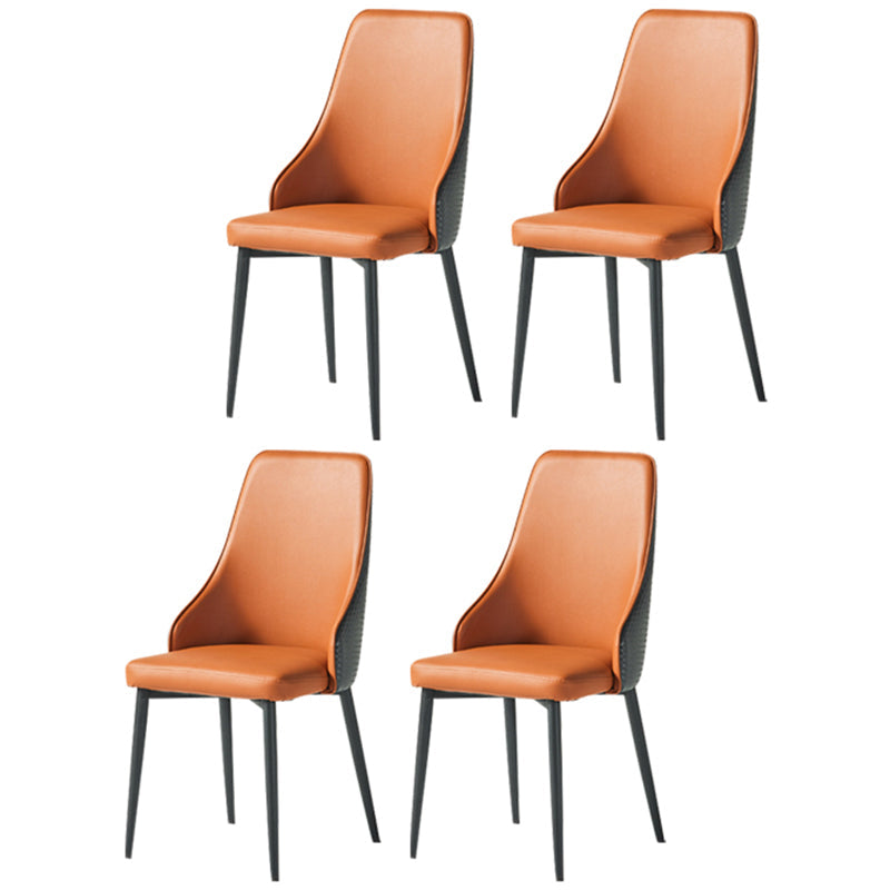 Parsons Dining Accent Chair Industrial Upholstered Dining Side Chair Gray-Orange 4 Piece Set Clearhalo 'Dining Chairs' 'Dining Tables & Seating' 'dining_chair' 'furn' 'furn_dining_chair' 'Furniture' 'Kitchen & Dining Furniture' 5971413