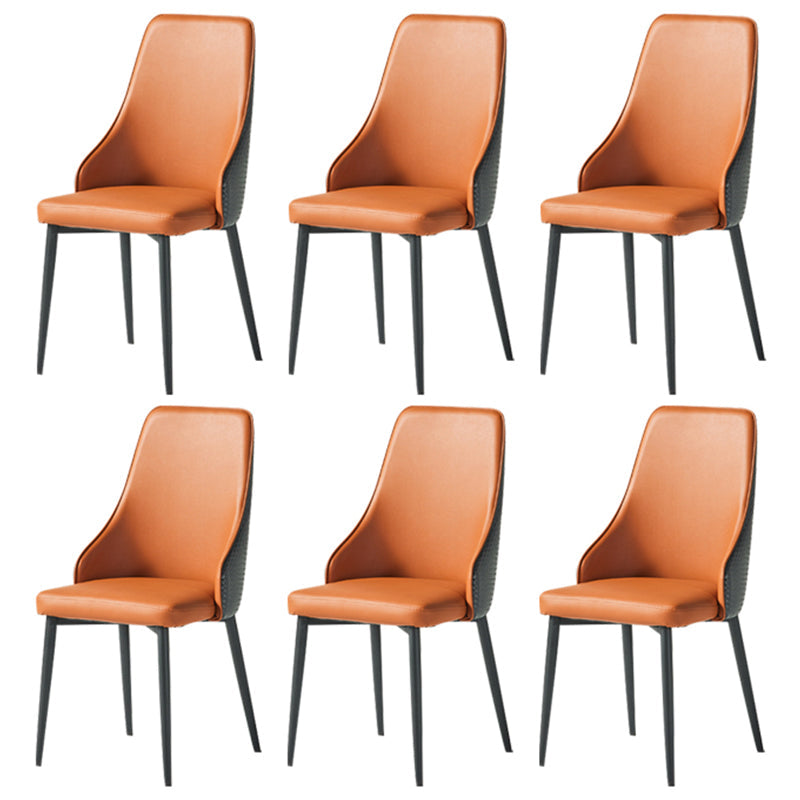 Parsons Dining Accent Chair Industrial Upholstered Dining Side Chair Gray-Orange 6 Piece Set Clearhalo 'Dining Chairs' 'Dining Tables & Seating' 'dining_chair' 'furn' 'furn_dining_chair' 'Furniture' 'Kitchen & Dining Furniture' 5971418