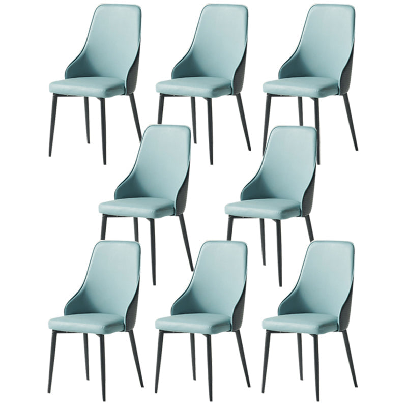 Parsons Dining Accent Chair Industrial Upholstered Dining Side Chair Gray Light Blue 8 Piece Set Clearhalo 'Dining Chairs' 'Dining Tables & Seating' 'dining_chair' 'furn' 'furn_dining_chair' 'Furniture' 'Kitchen & Dining Furniture' 5971421