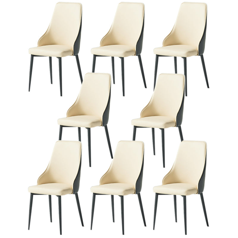 Parsons Dining Accent Chair Industrial Upholstered Dining Side Chair Gray-White 8 Piece Set Clearhalo 'Dining Chairs' 'Dining Tables & Seating' 'dining_chair' 'furn' 'furn_dining_chair' 'Furniture' 'Kitchen & Dining Furniture' 5971422