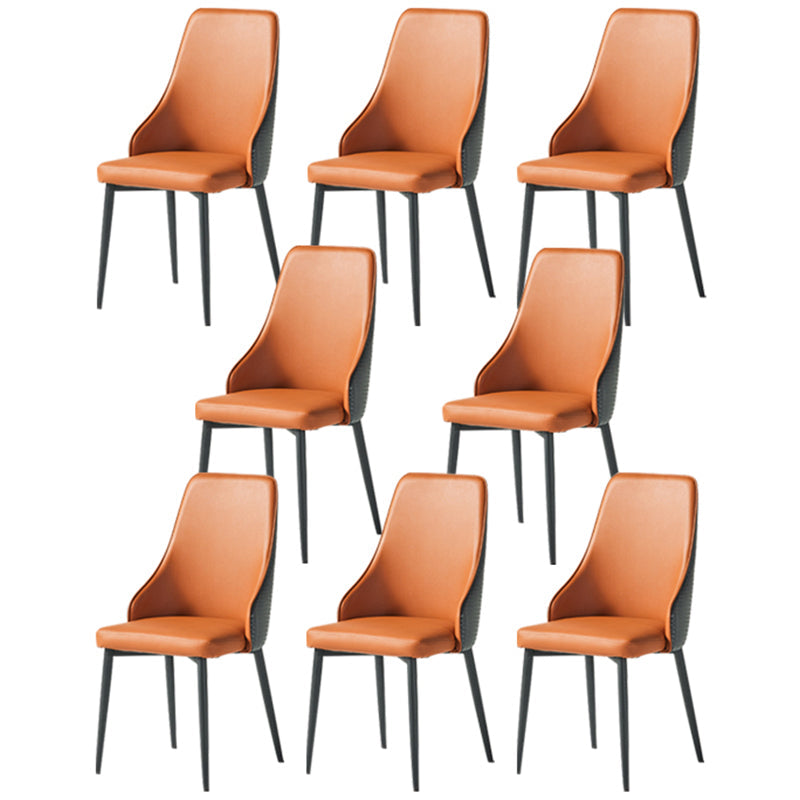Parsons Dining Accent Chair Industrial Upholstered Dining Side Chair Gray-Orange 8 Piece Set Clearhalo 'Dining Chairs' 'Dining Tables & Seating' 'dining_chair' 'furn' 'furn_dining_chair' 'Furniture' 'Kitchen & Dining Furniture' 5971423