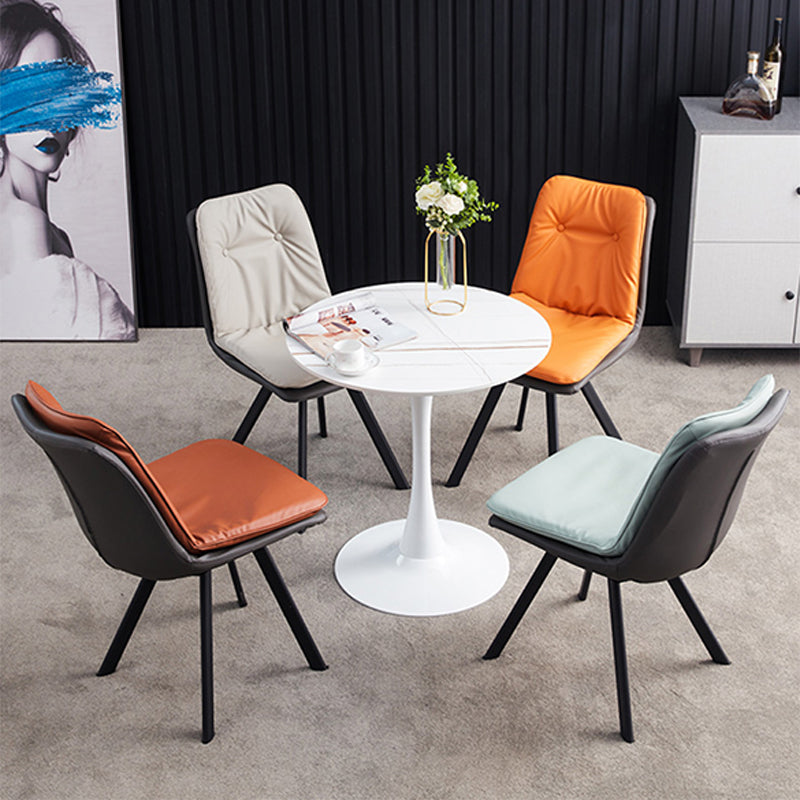 Silla de comedor para comedor tapizado industrial Parsons laterales de comedor