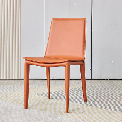 Metal Modern Indoor Side Chair Solid Back Dining Chair with 4Legs