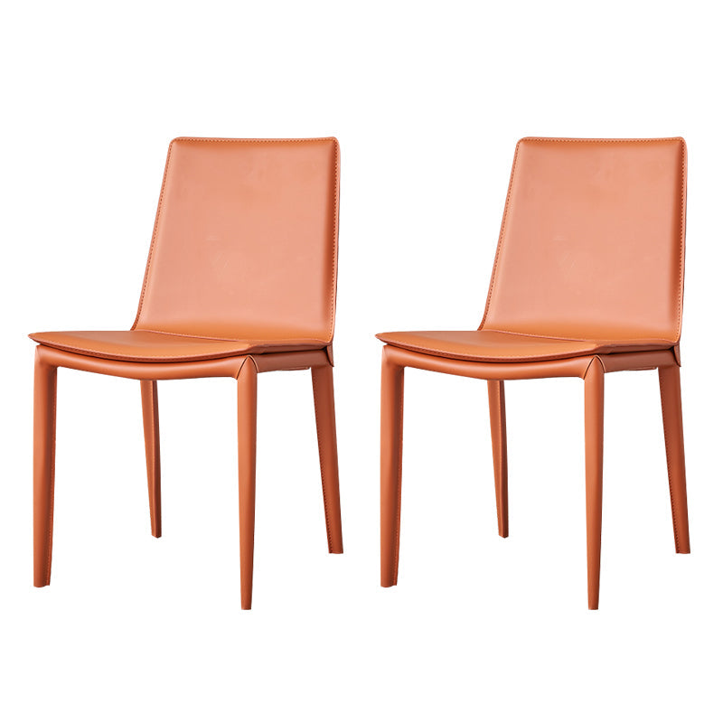 Metal Modern Indoor Side Chair Solid Back Dining Chair with 4Legs