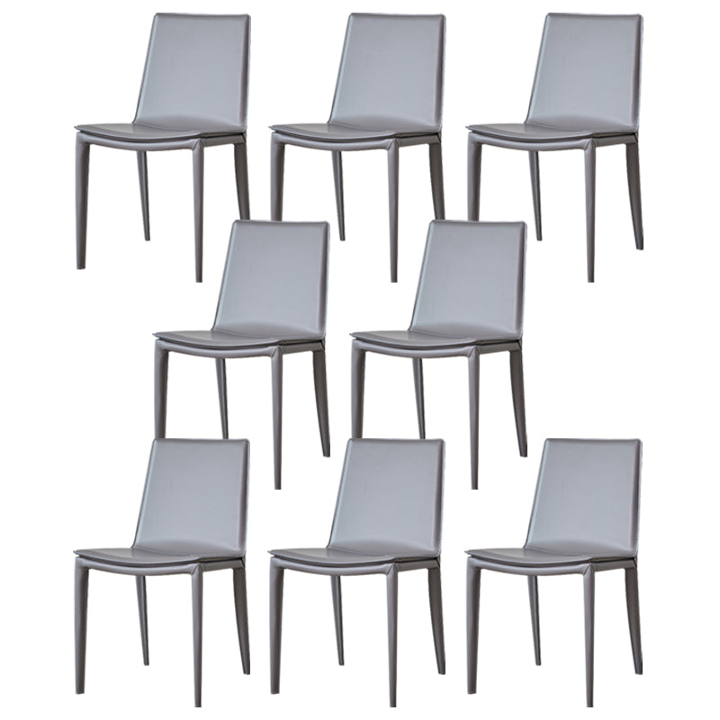 Metal Modern Indoor Side Chair Solid Back Dining Chair with 4Legs