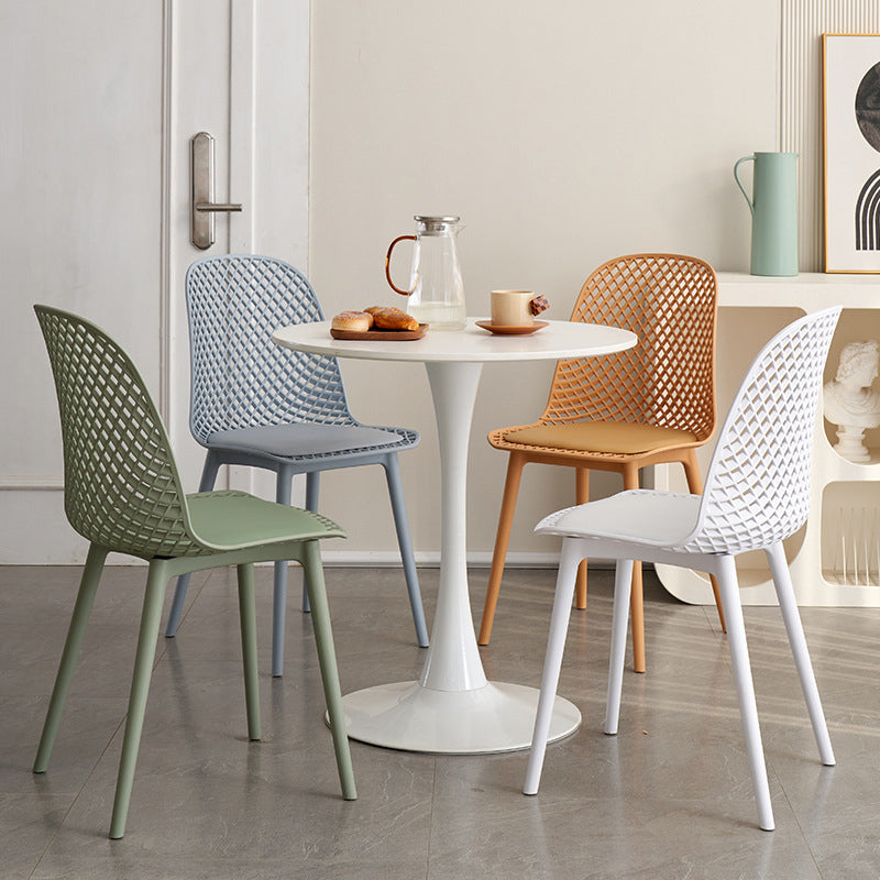 Modern Dining Chairs Armless Dining Chair with Plastic Legs for Kitchen
