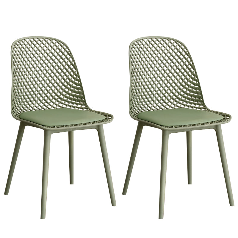 Modern Dining Chairs Armless Dining Chair with Plastic Legs for Kitchen