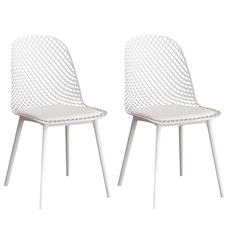 Modern Dining Chairs Armless Dining Chair with Plastic Legs for Kitchen