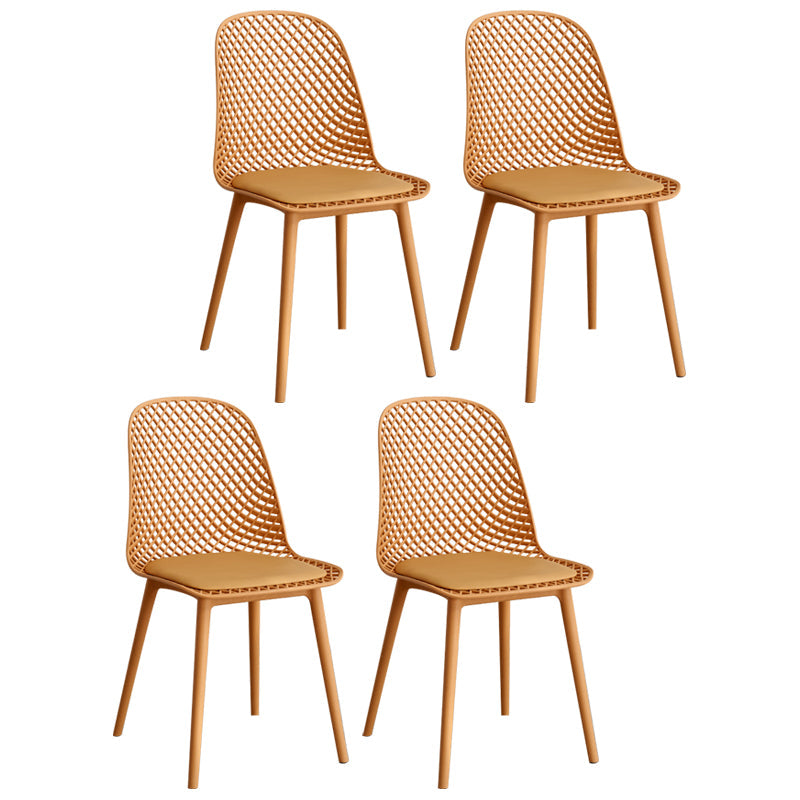 Modern Dining Chairs Armless Dining Chair with Plastic Legs for Kitchen