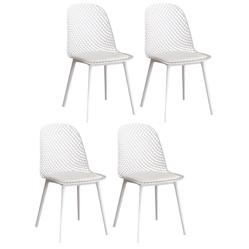 Modern Dining Chairs Armless Dining Chair with Plastic Legs for Kitchen