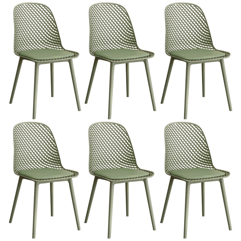 Modern Dining Chairs Armless Dining Chair with Plastic Legs for Kitchen