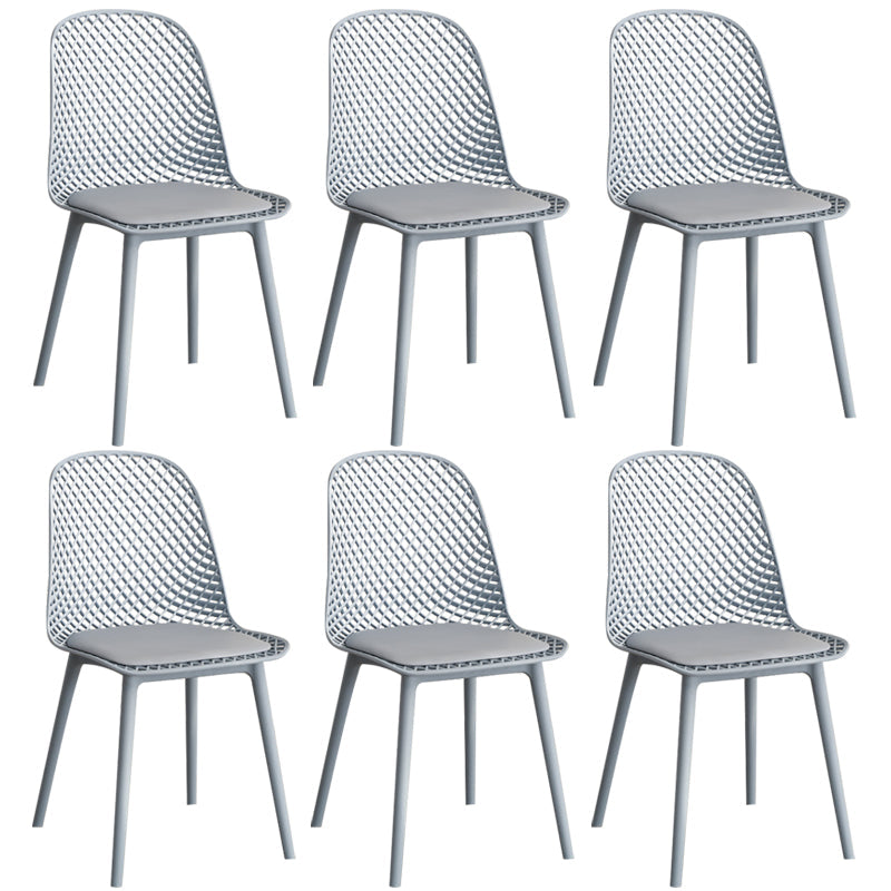 Modern Dining Chairs Armless Dining Chair with Plastic Legs for Kitchen