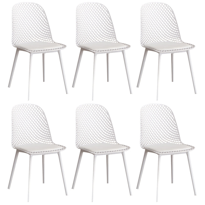 Modern Dining Chairs Armless Dining Chair with Plastic Legs for Kitchen